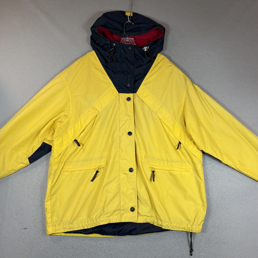 Mulberry Street Hooded All Weather Rain Coat Color Block Bright Hip Hop XL